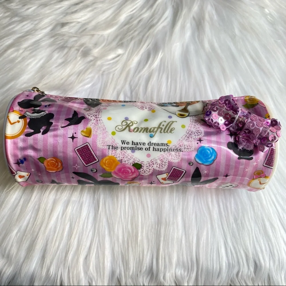 Romafille Alice Wonderland Pencil Case Pouch Make-Up Bag